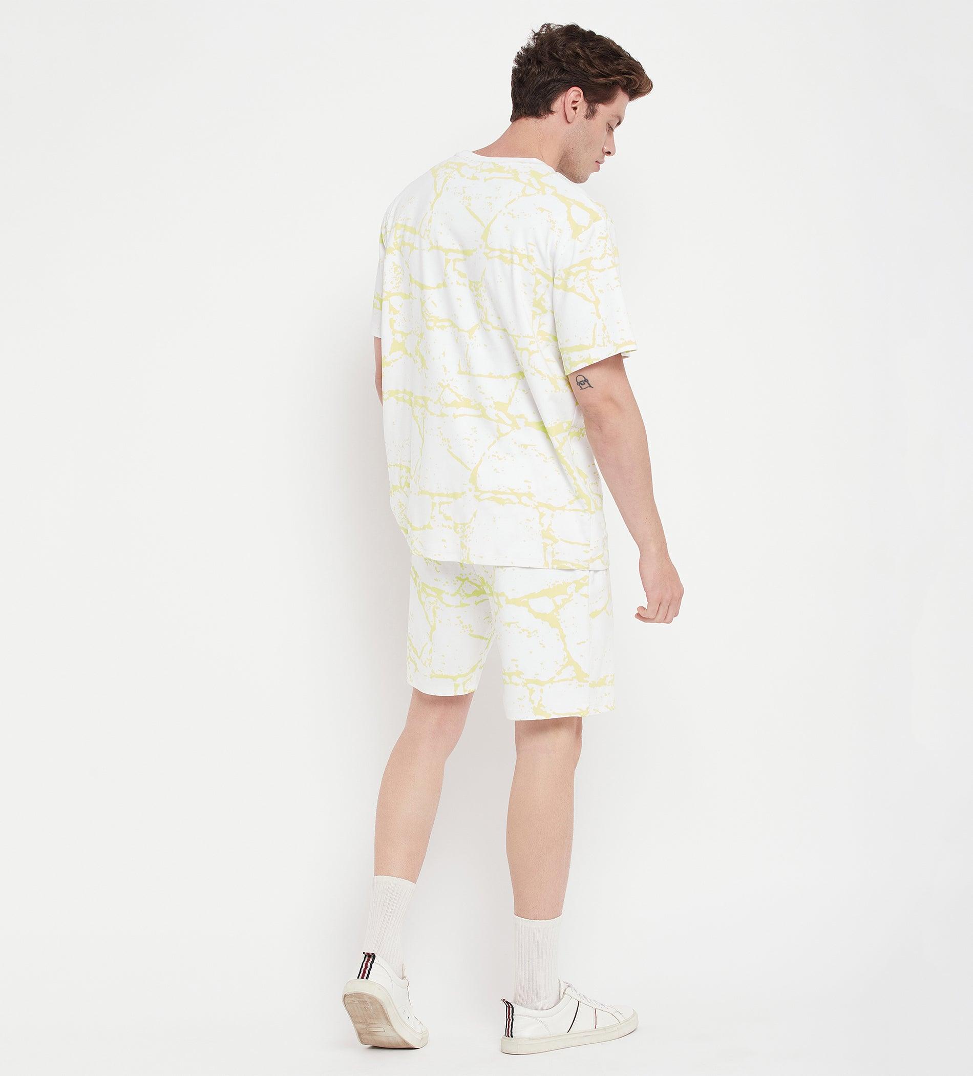 Co-ords Co-Ords Off White Textured Oversized Co-Ord & Shorts Set for Men