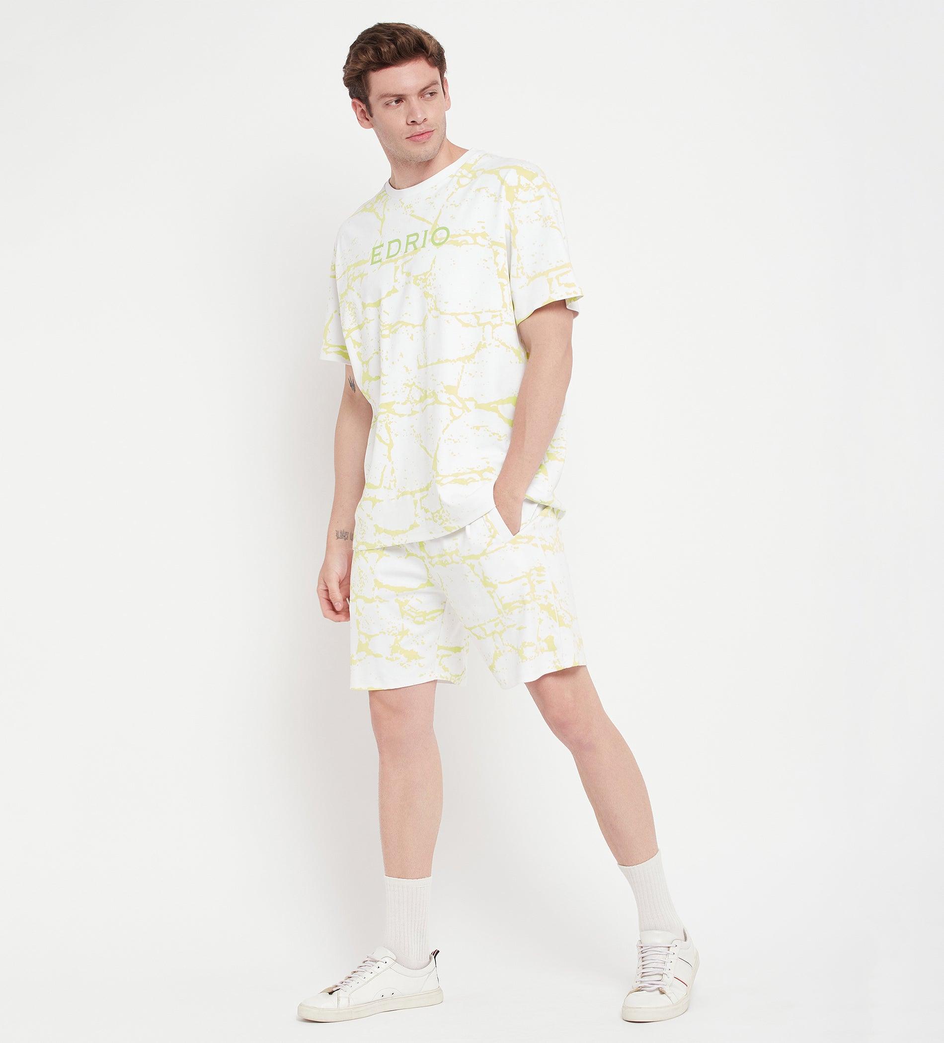 Co-ords Co-Ords Off White Textured Oversized Co-Ord & Shorts Set for Men