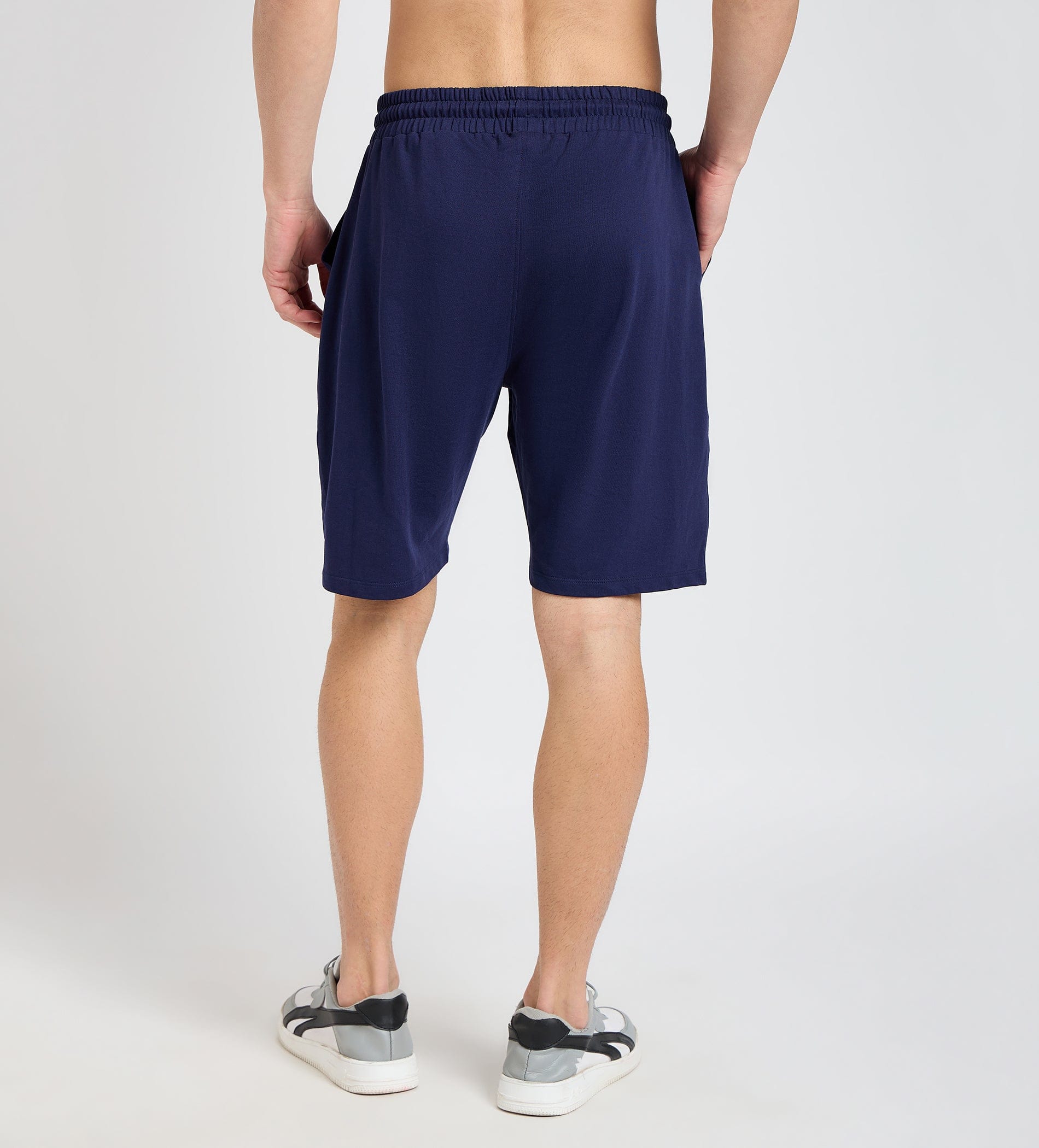 Shorts Shorts Navy Blue Textured pocket Shorts For Men
