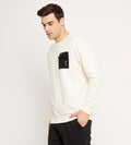 Sweatshirts Solid Sweatshirts Offwhite Patch Pocket Sweatshirt for Men