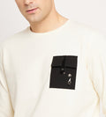 Sweatshirts Solid Sweatshirts Offwhite Patch Pocket Sweatshirt for Men