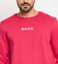 Sweatshirts Solid Sweatshirts Pink Ribbed Shoulder Sweatshirt for Men