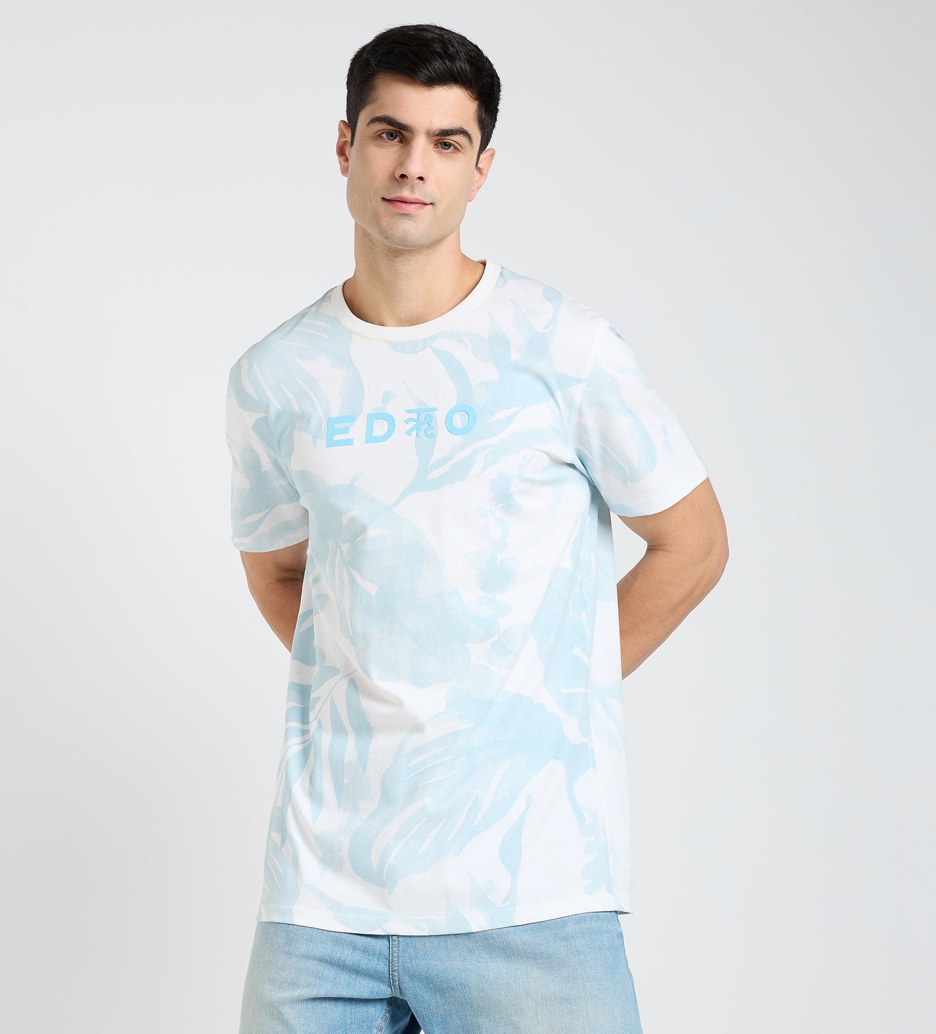 Faded Flora Print T Shirt