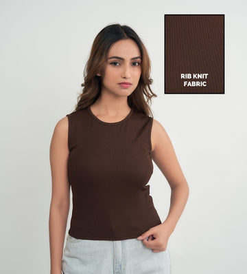 Tanks & Tops Crop Top Essentials brown Tank top