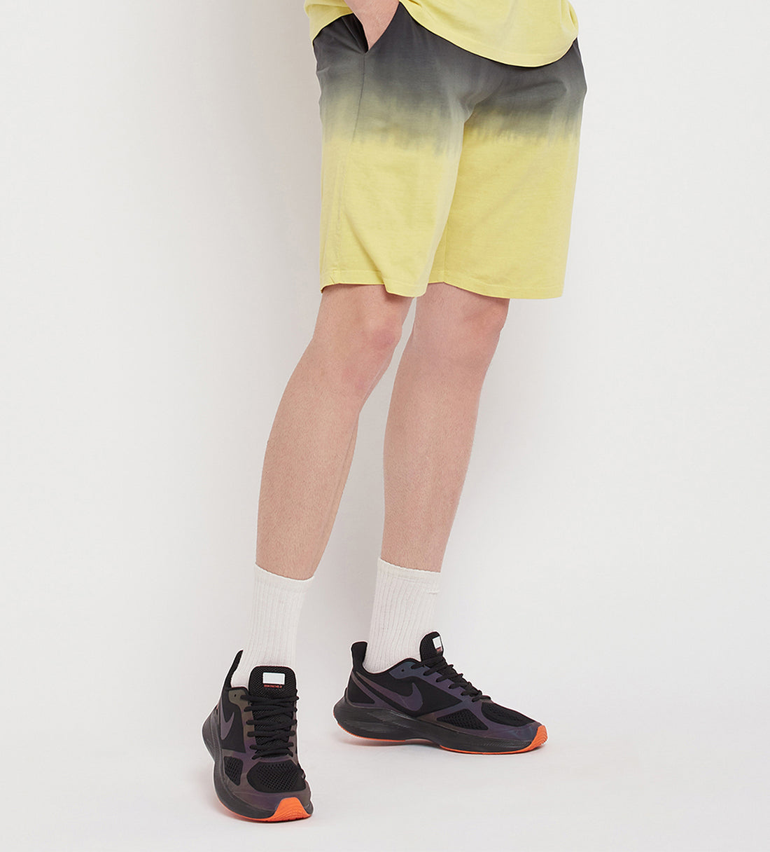 Yellow Ombre Effect Shorts for Men - EDRIO