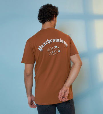 Brown Beachcombing T shirt For Men