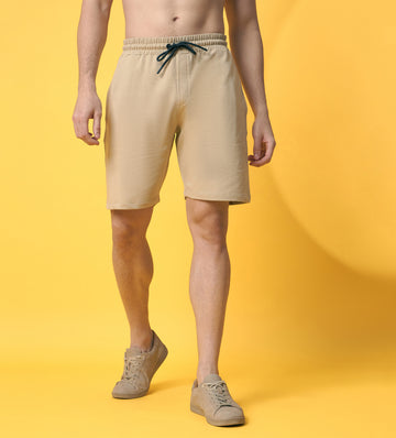 Khaki Foliage Fantasy Shorts For Men