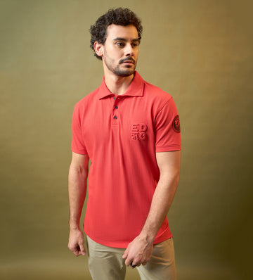 Red Explorer Polo T-shirt For Men