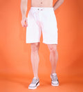 White Aquatic Elegance Shorts For Men - EDRIO