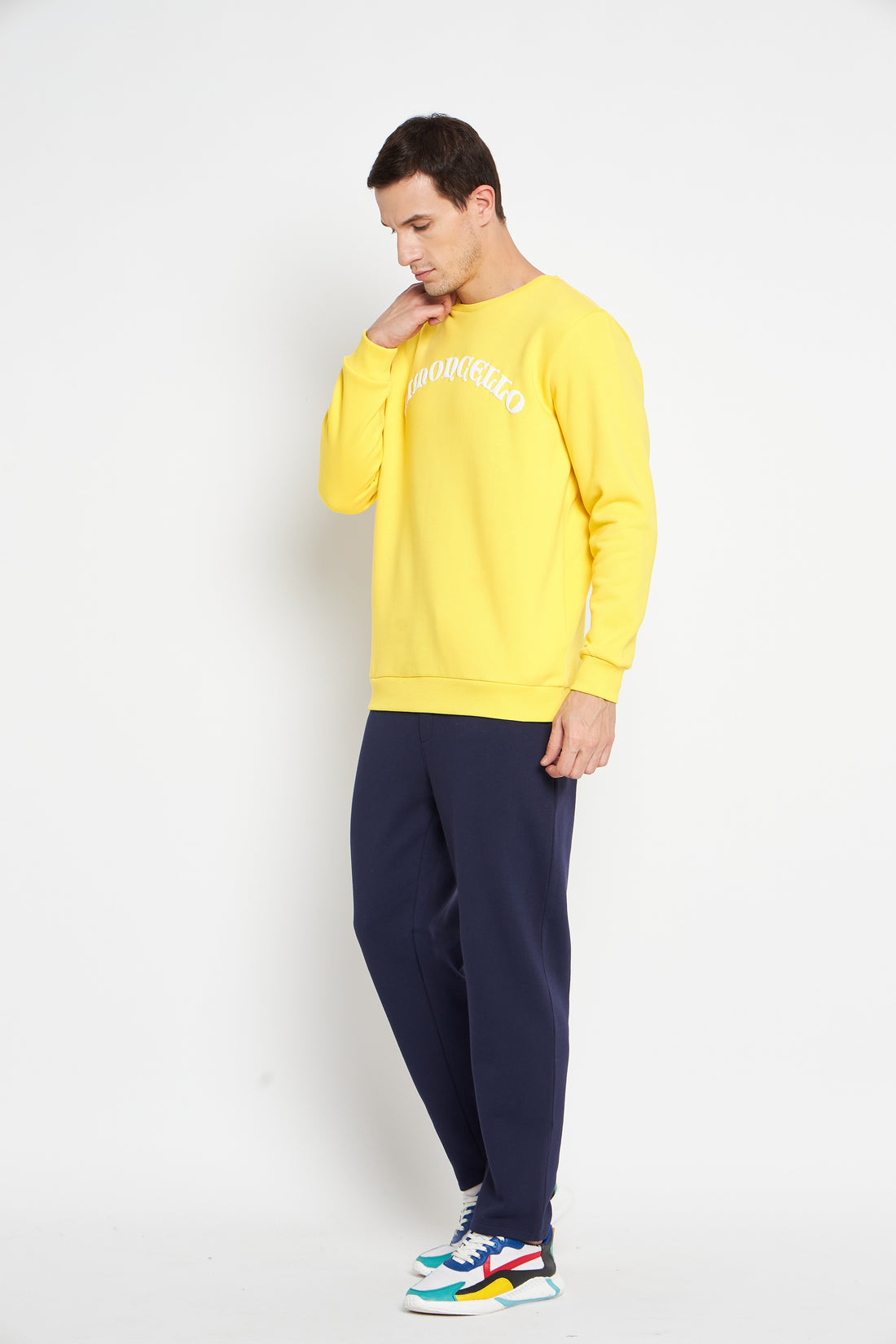 Vibrant Limoncello Puff Print Tracksuit with Contrast Bottom