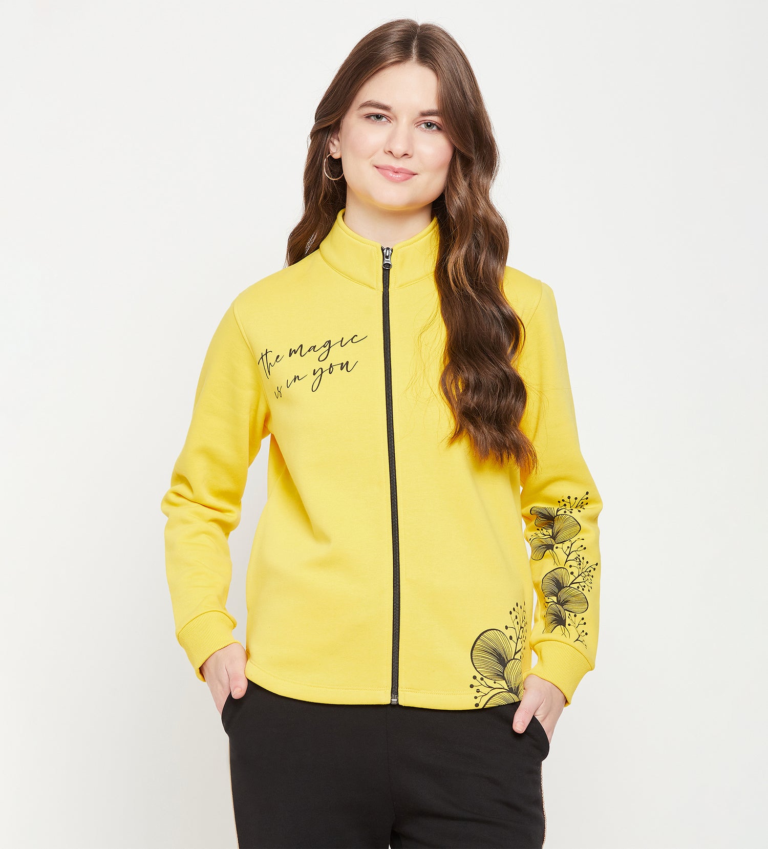 Bright Yellow Zipper Sweatshirt “Splash of Sunshine”