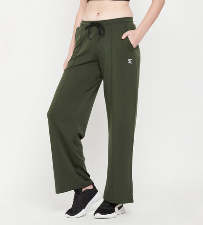 Olive Pin Tuck Track Pants