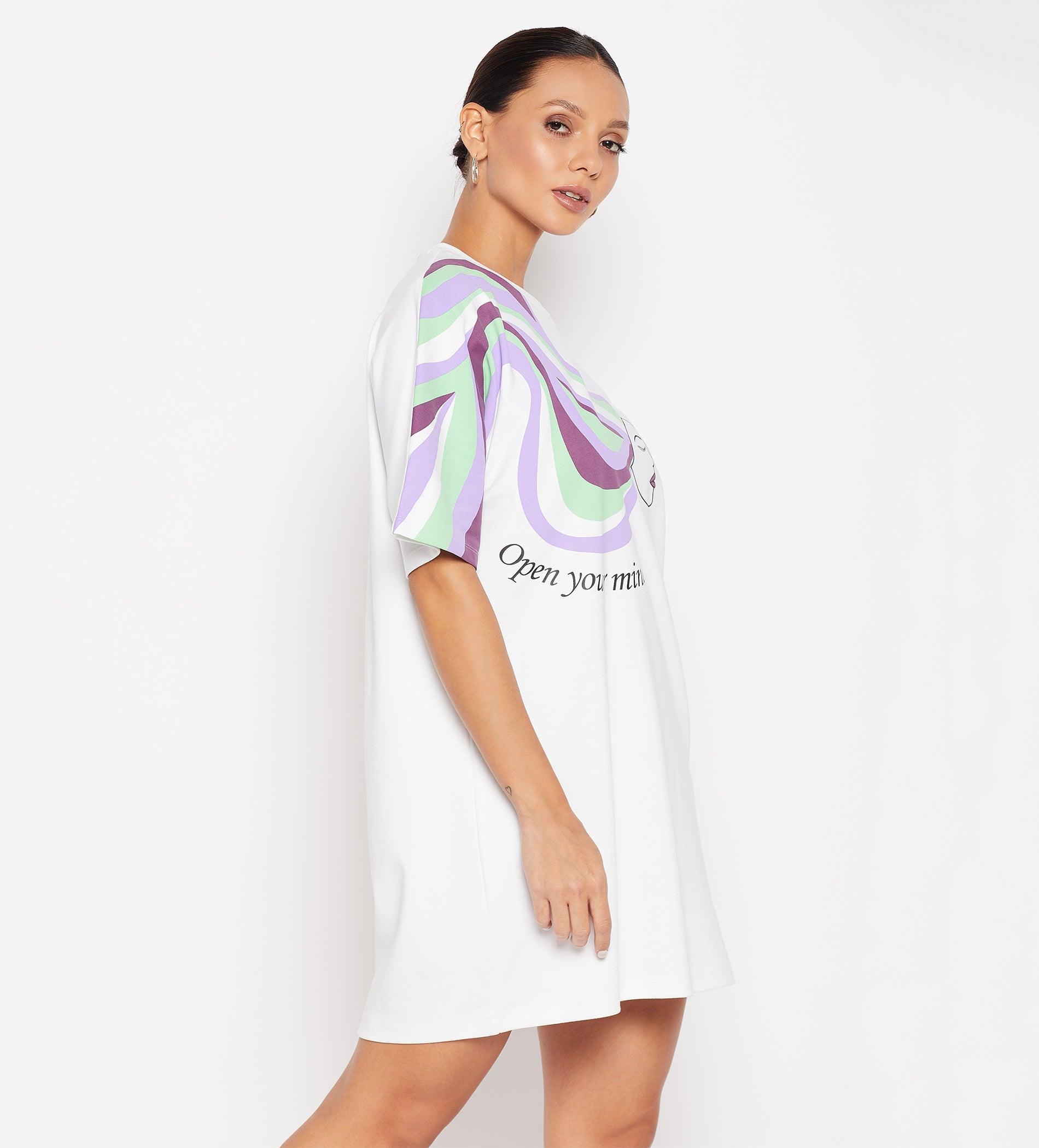 White Go With The Flow Oversized Dress for Women
