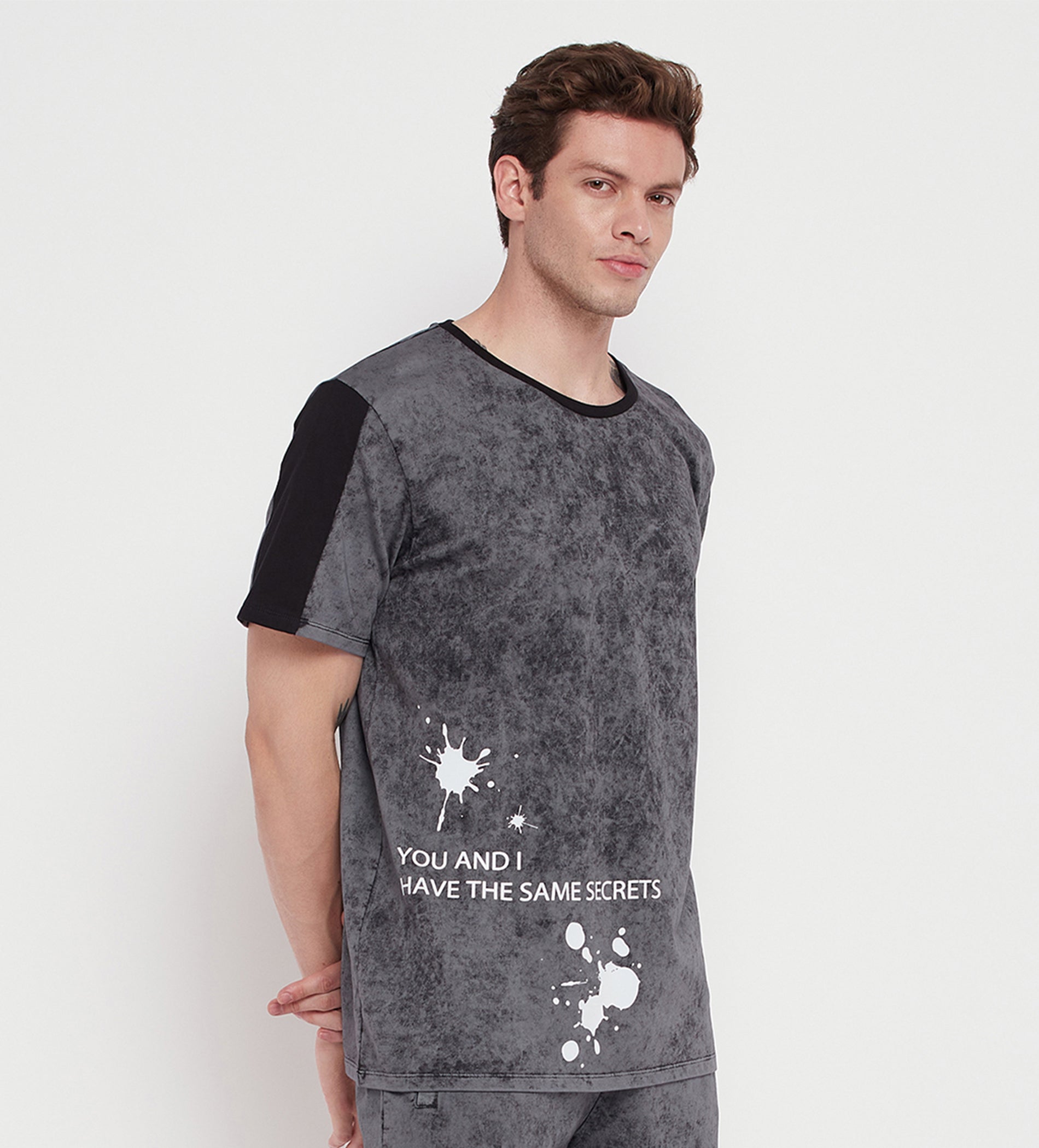 Splash Print Regular Fit T-Shirt for Men - EDRIO