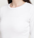 White Rib Knit Top for Women - EDRIO