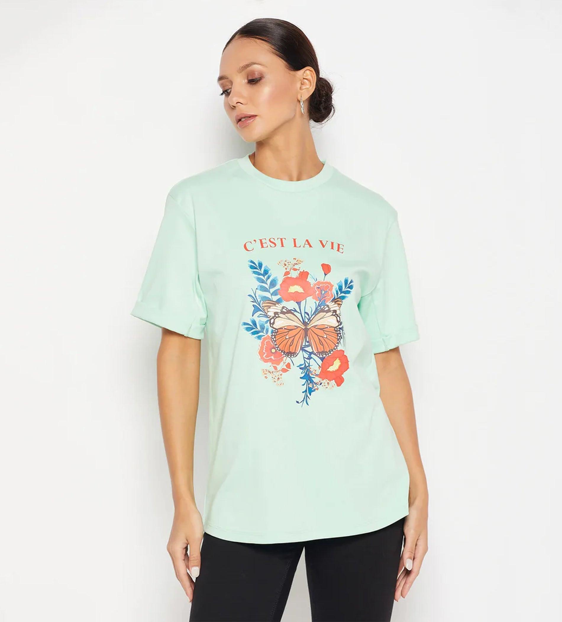 Pista G C'est La Vie Oversized T-Shirt for Women
