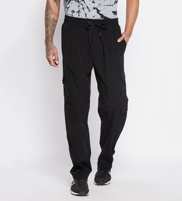 Cargos Cargos Black Comfy Cargo Pants for Men