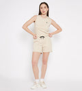 Co-ords Co-Ords Beige Tank Style Co-Ord With Shorts for Women