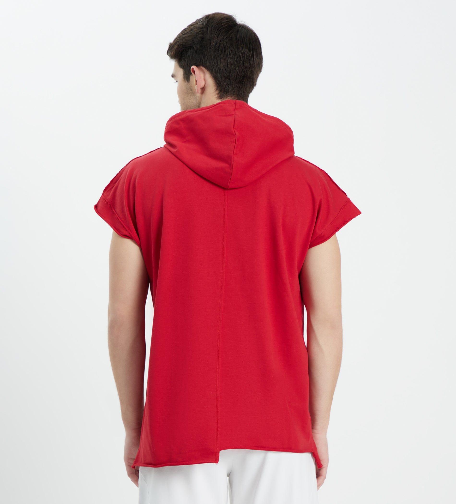 Edrio India T-Shirt Men Red Sleeveless Hoodie