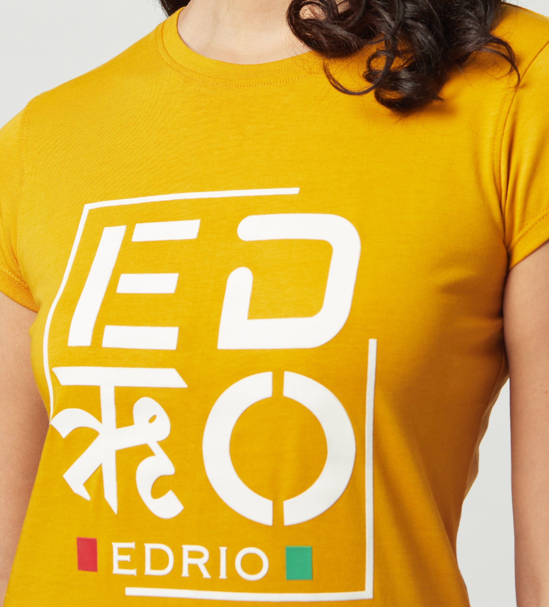 Edrio India T-Shirt Women Mustard Compact Cotton Graphic Print Tee