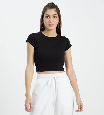 Edrio India Top Women Black Must Have Crop Top