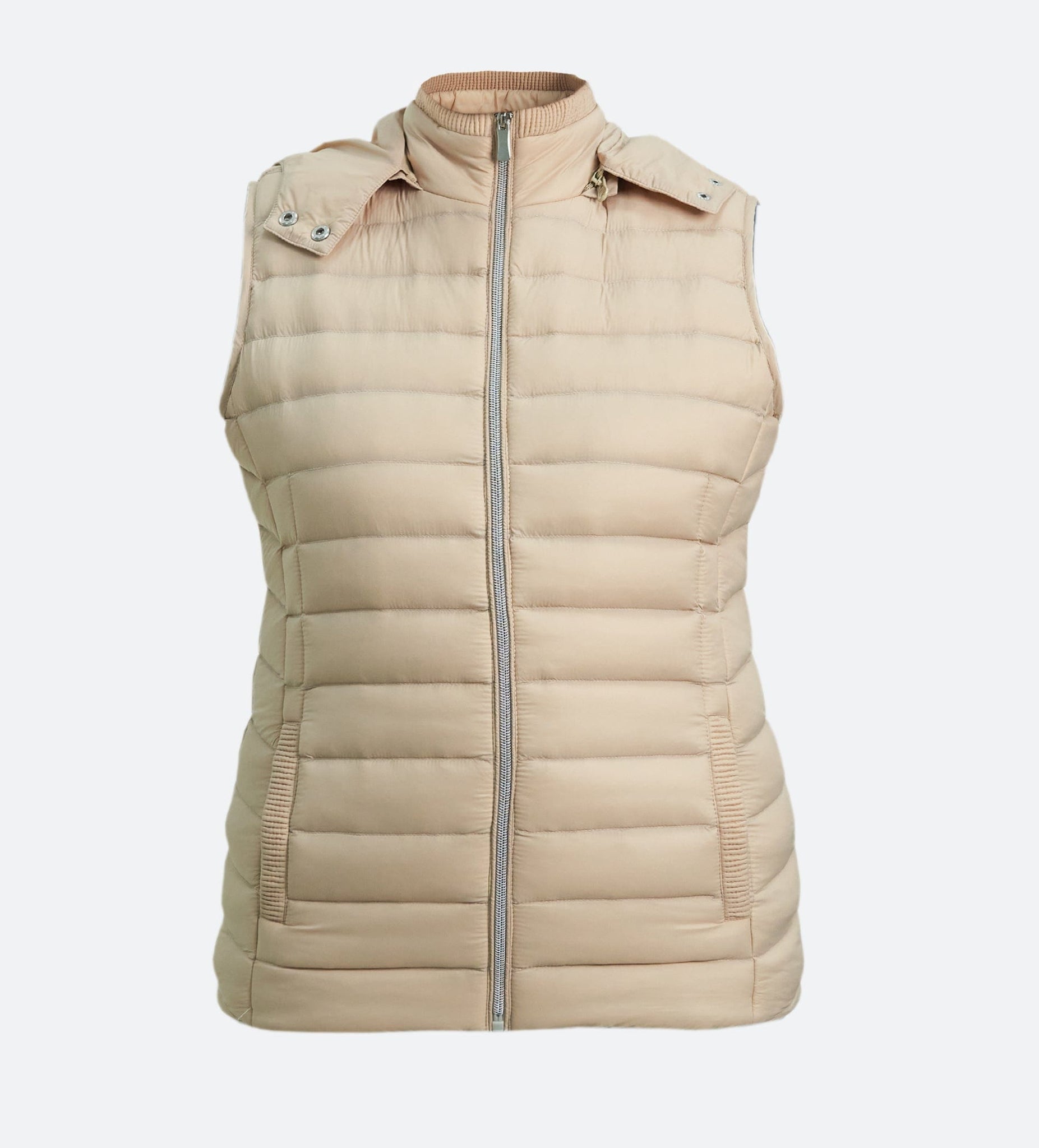 Half sleeves Jacket Gilet Sleek Sleeveless Fawn Down Puffer