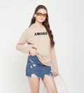 Hoodies Solid Hoodie Beige Velvet Embroidery Hoodie for Women