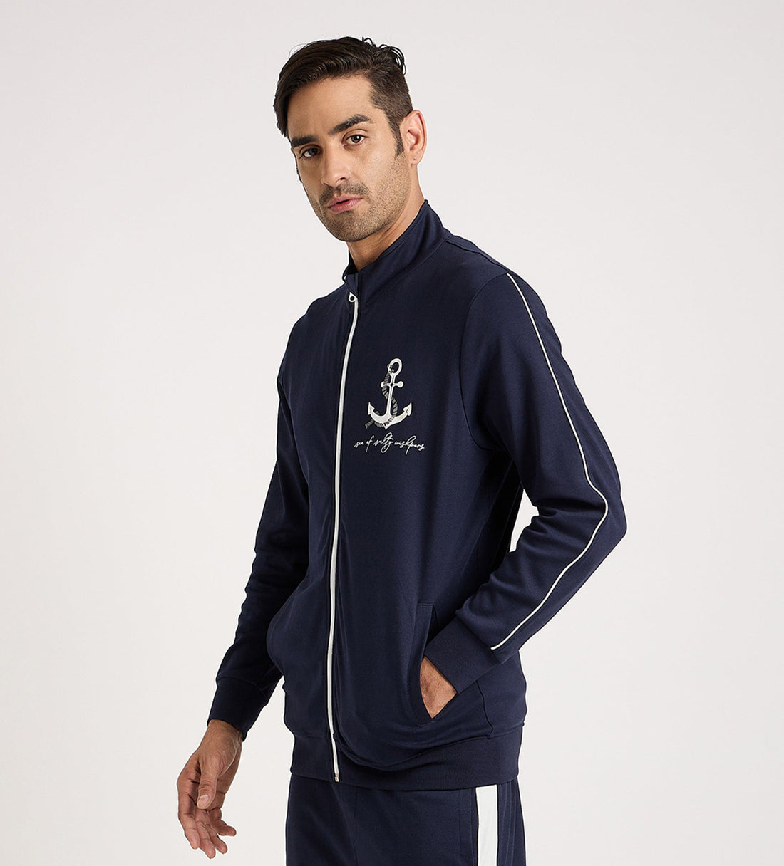 Jackets Jacket Navy Blue Nautical Anchor Jacket For Men