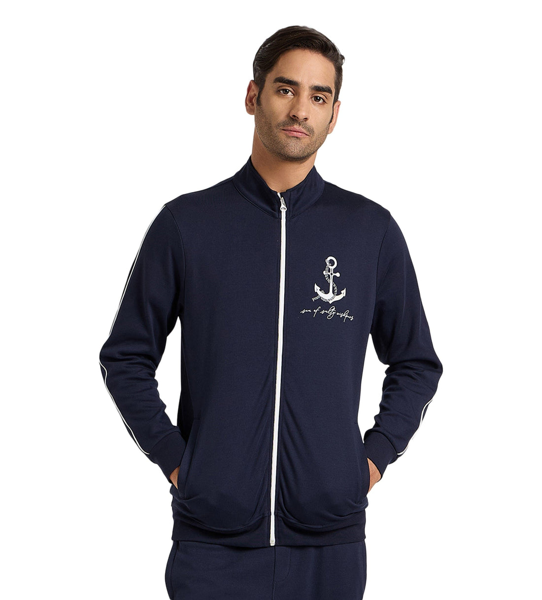 Jackets Jacket Navy Blue Nautical Anchor Jacket For Men