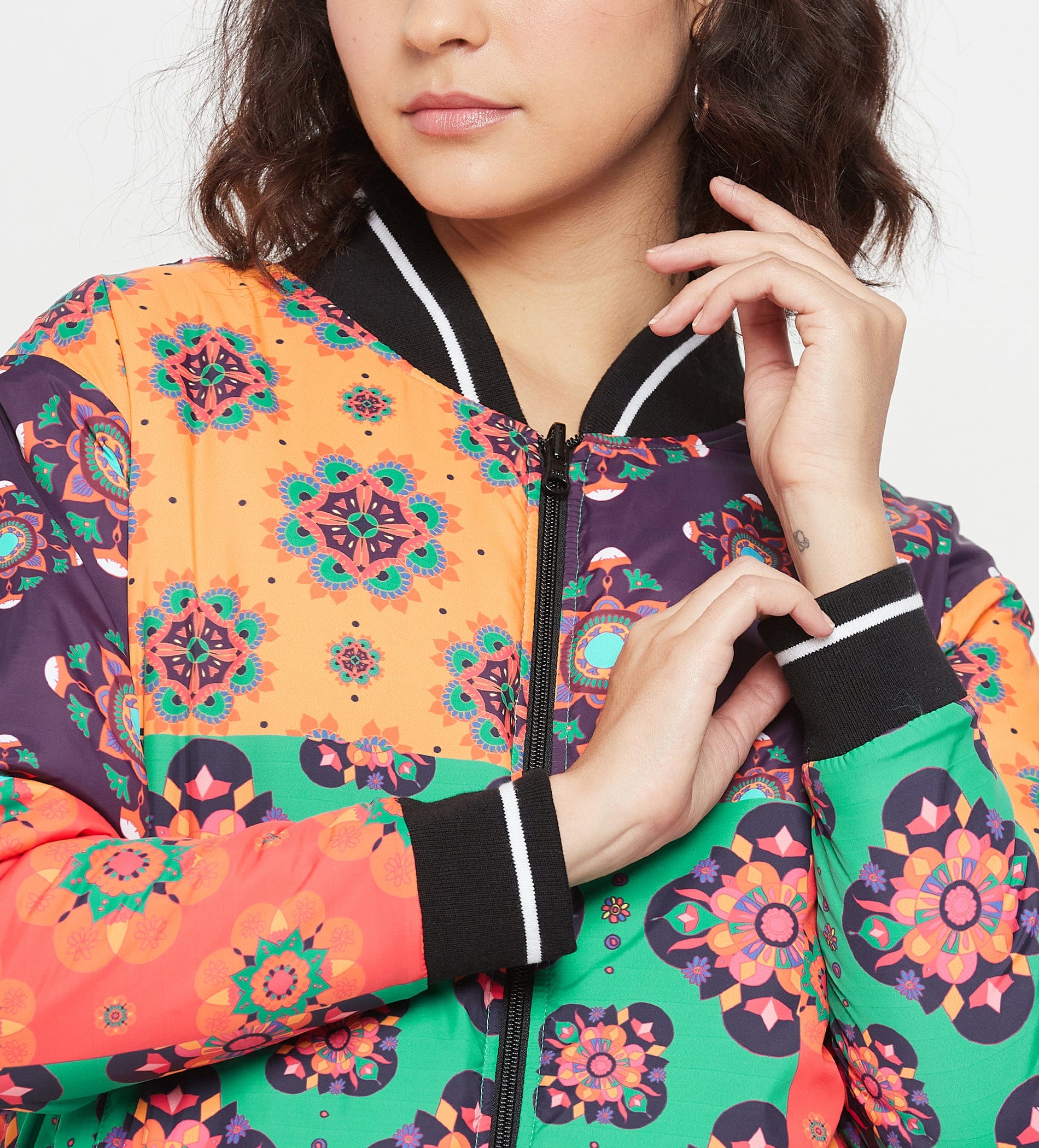 Jackets Reversible Jacket Multicolor Printed Reversible Jacket for Women