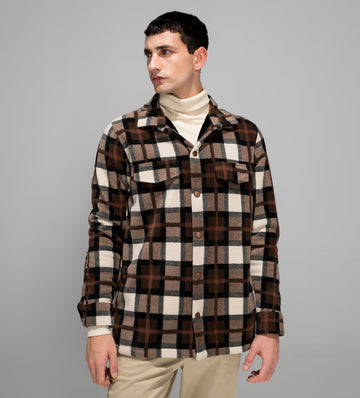 Jackets Shacket Fur-Layered Check Comfort shacket