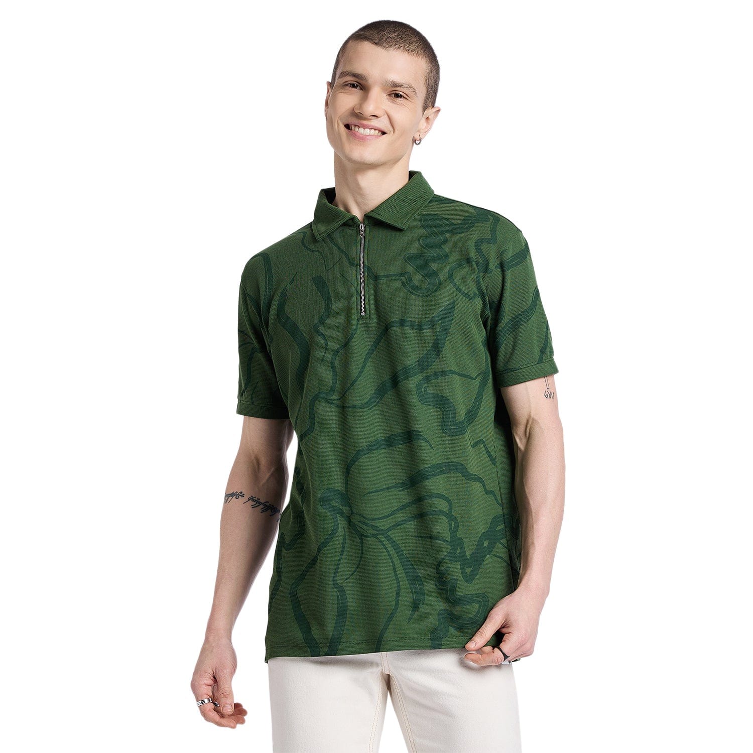Polos Polo T-Shirt Botanical Bliss Textured Polo T-Shirt