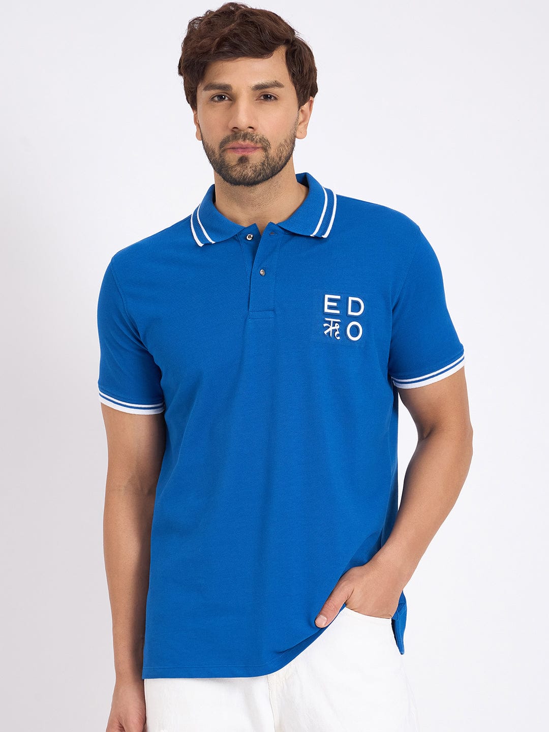 Polos Polo T-Shirt Classic Textured Embossed Polo T-Shirt