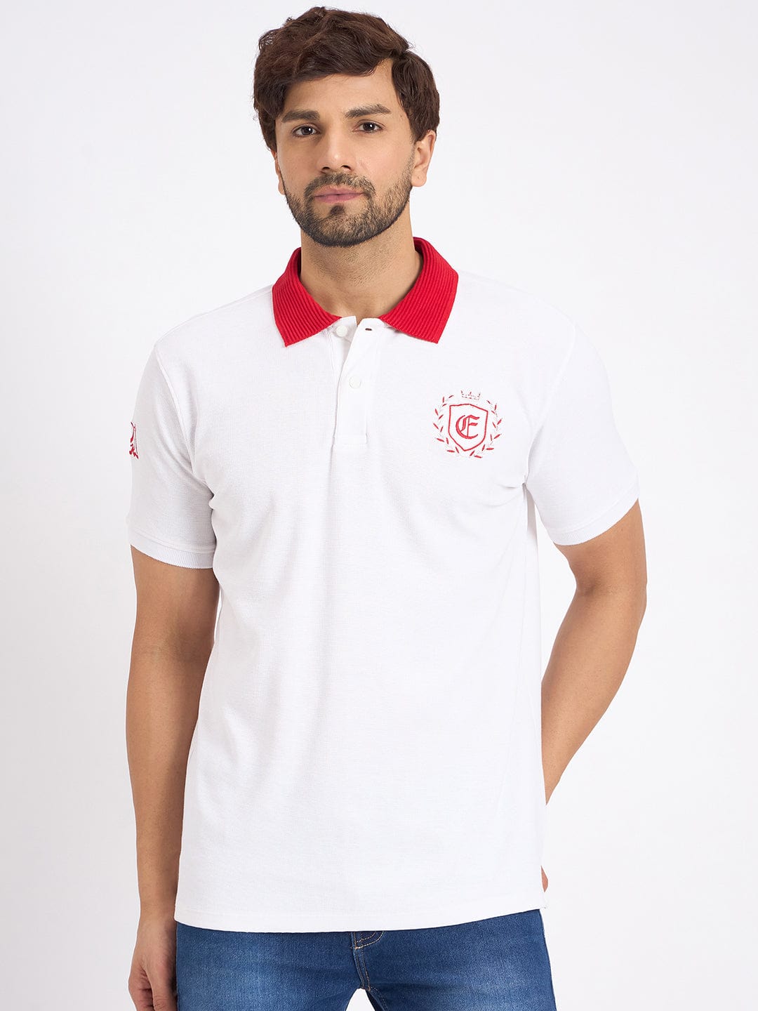 Polos Polo T-Shirt Embroidered Waffle Polo T-shirt