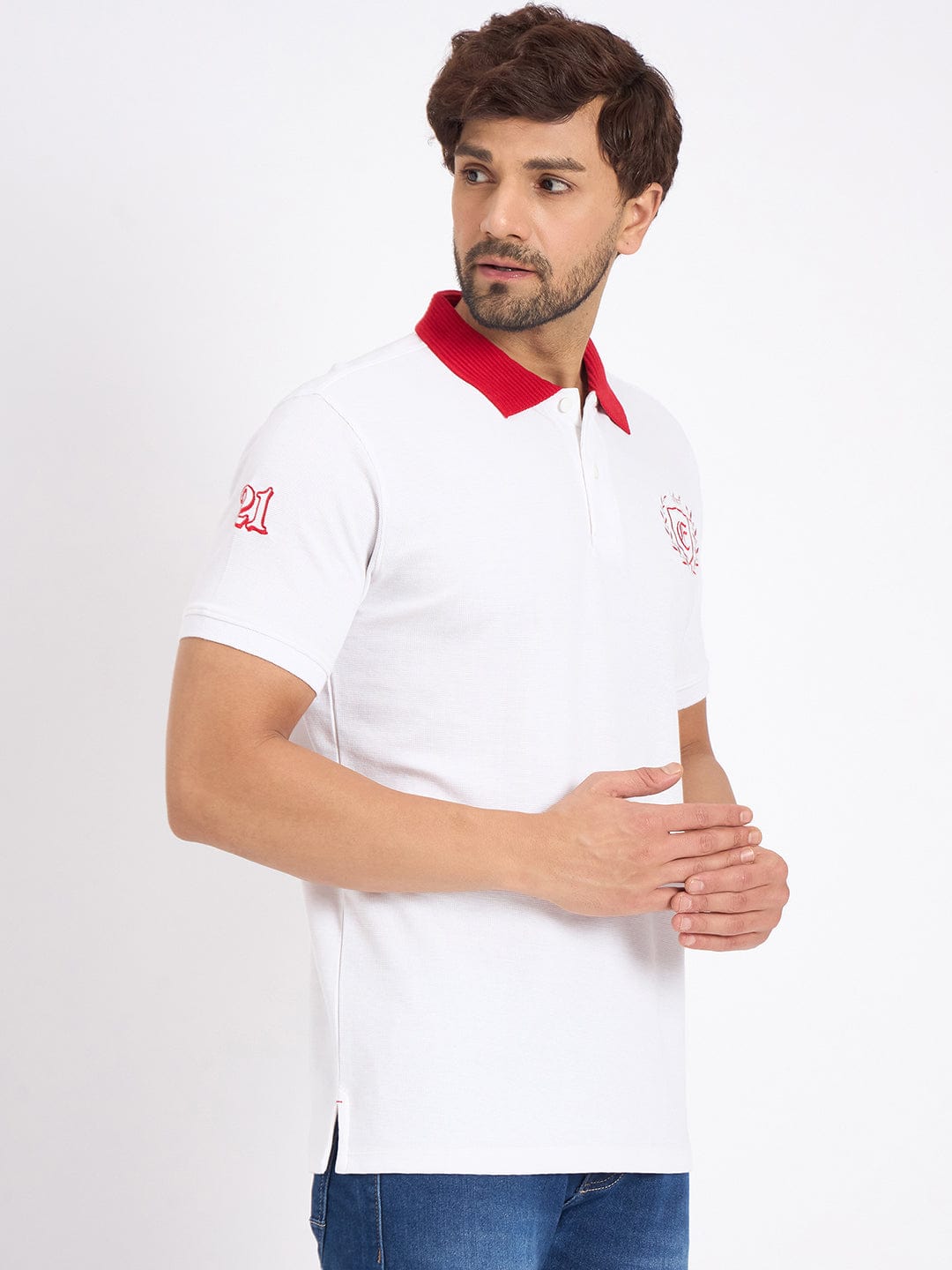 Polos Polo T-Shirt Embroidered Waffle Polo T-shirt