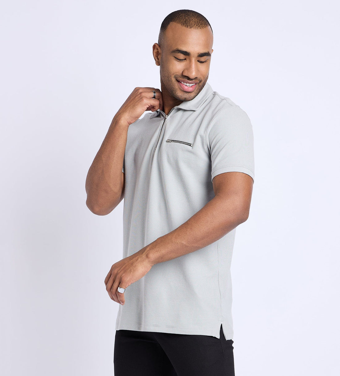 Polos Polo T-Shirt Knit Zipper Polo T-Shirt