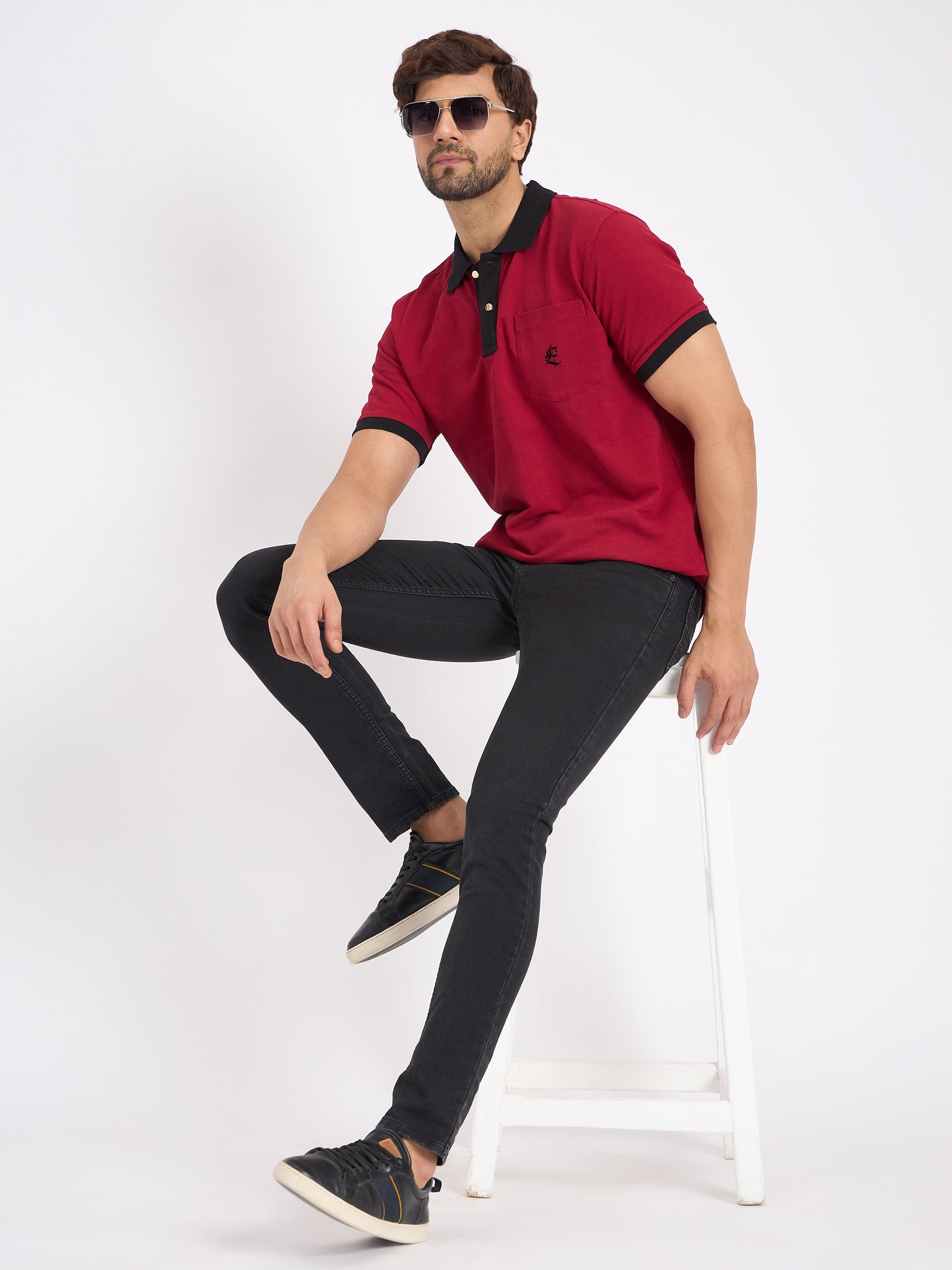 Polos Polo T-Shirt Maroon Polo T-Shirt For Men