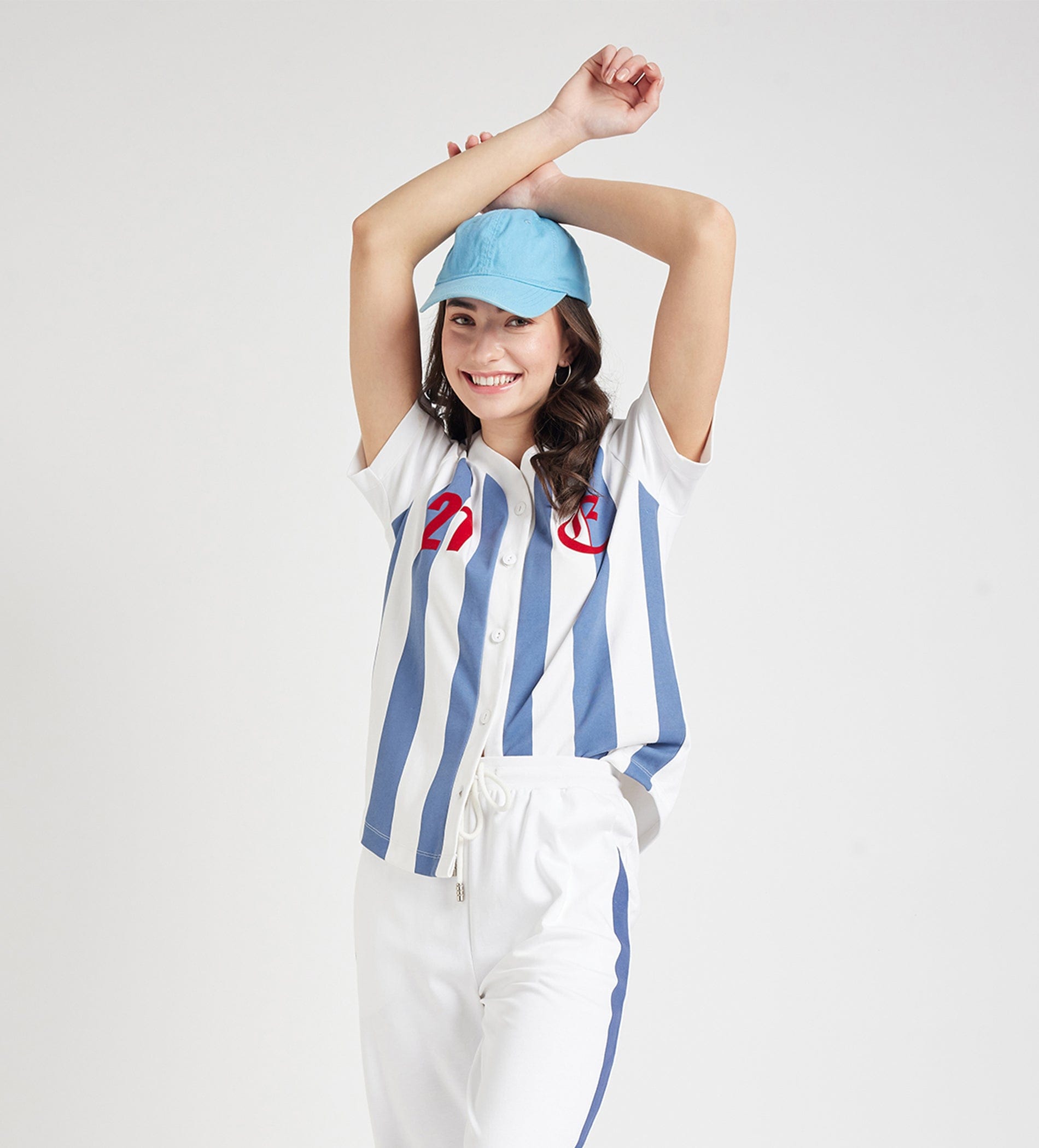 Shirts Shirts For Star, Stripes Baseball Cotton Shirt Blue & White