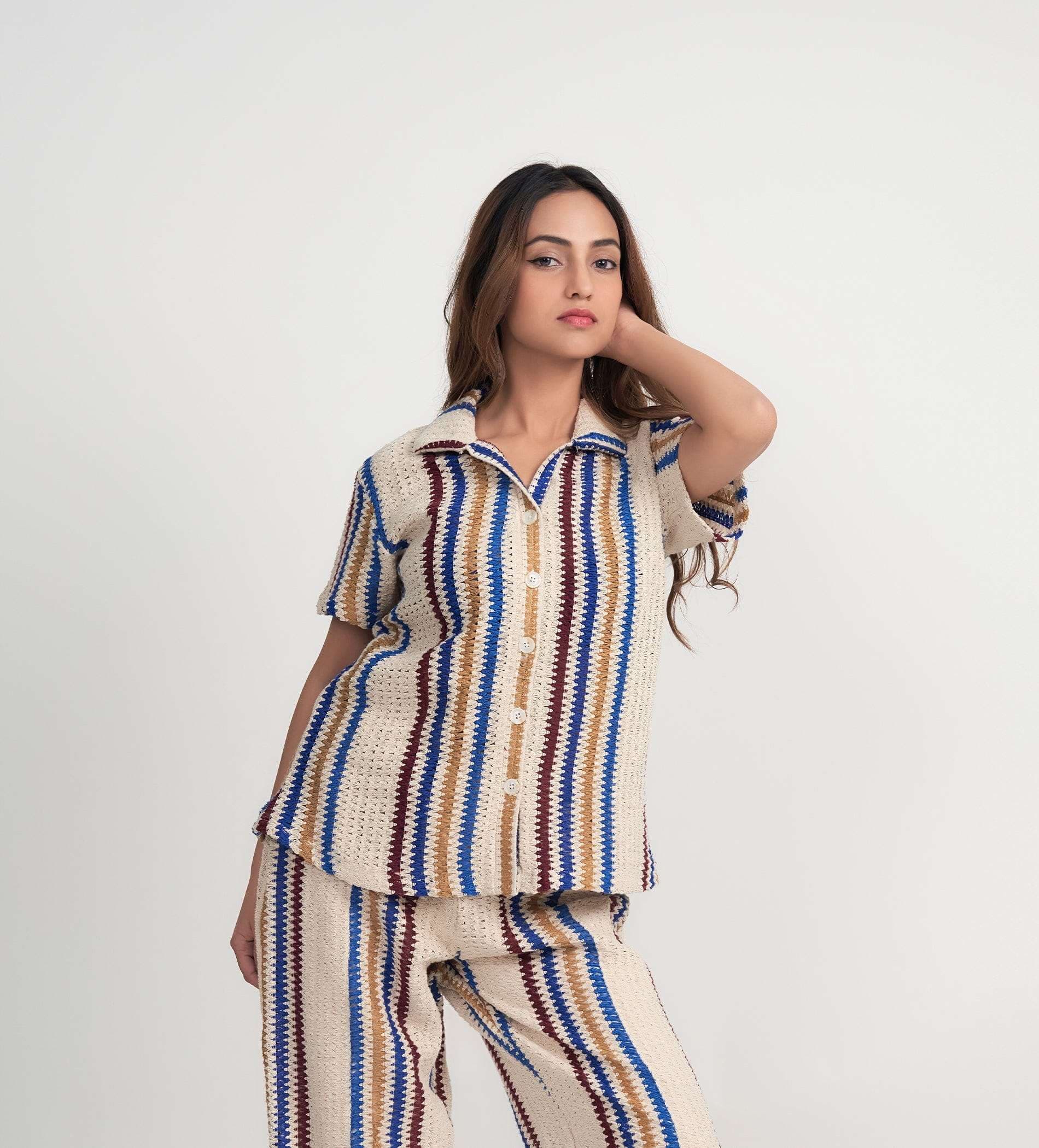 Shirts Shirts Multi colour Crochet Shirt