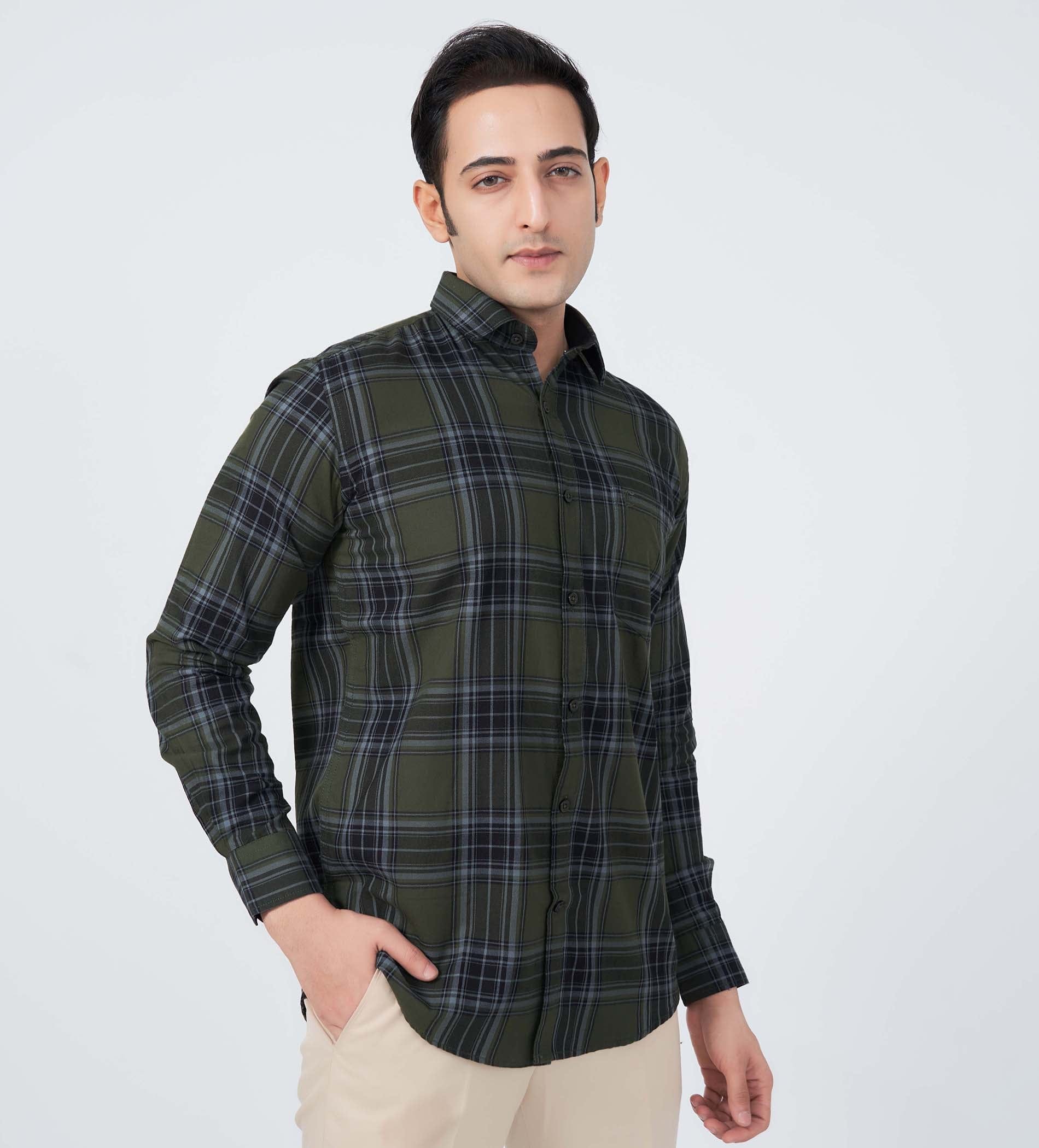 Shirts Woven Shirts Edge-Lit Plaid Shirt