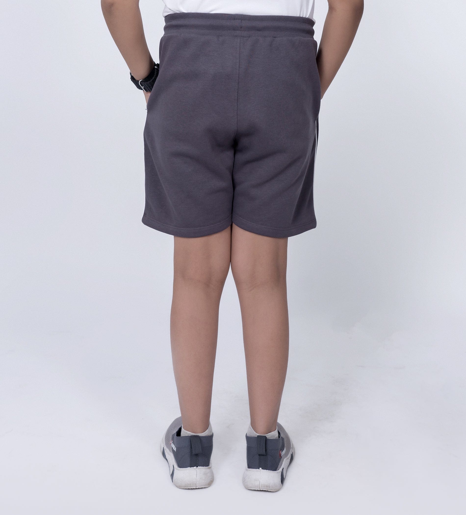 Shorts Shorts Charcoal Kids' Shorts with White Piping