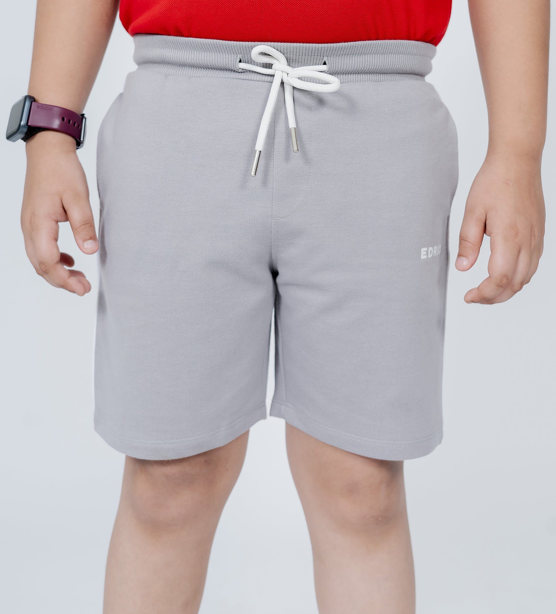 Shorts Shorts Grey Kids Shorts with White Piping