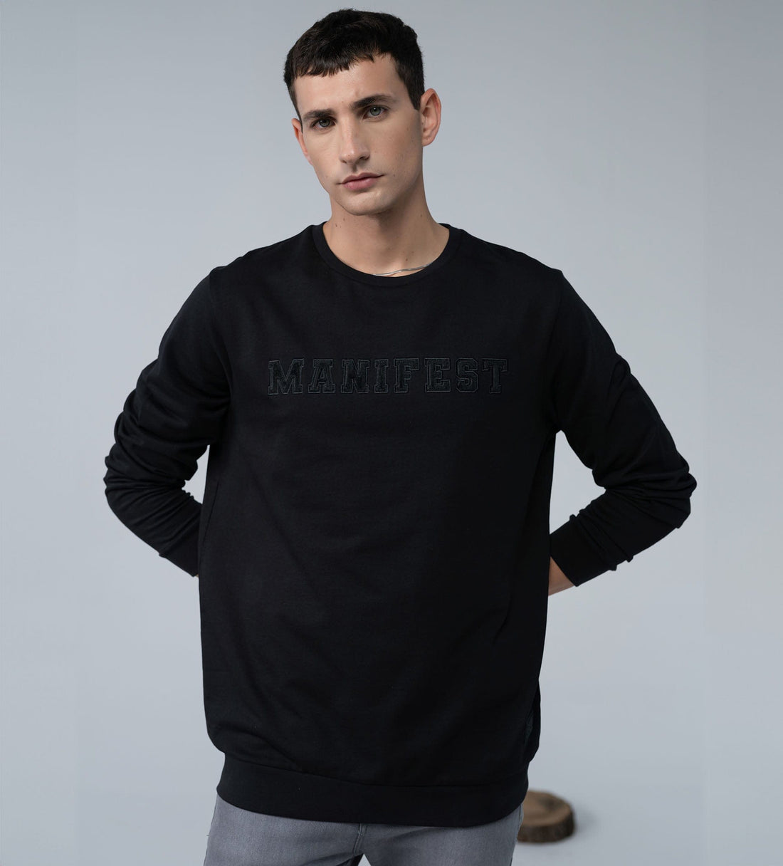 Sweatshirts Hoodies & Sweatshirts Black Luxury Patch Sweatshirt