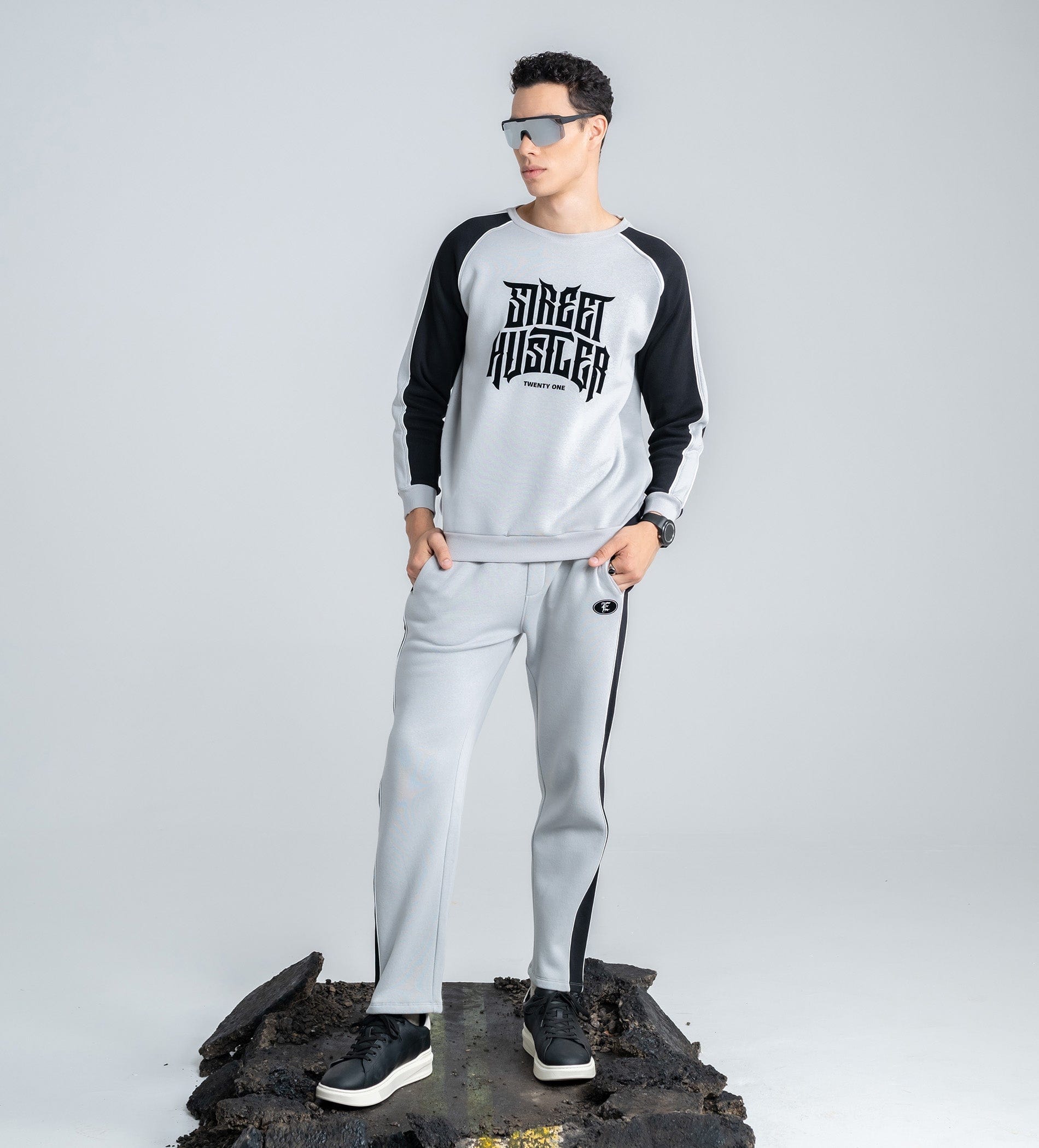 Sweatshirts Hoodies & Sweatshirts Grey fleece fusion sweatshirt