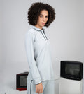 Sweatshirts Hoodies & Sweatshirts Grey Grid waffle polo top