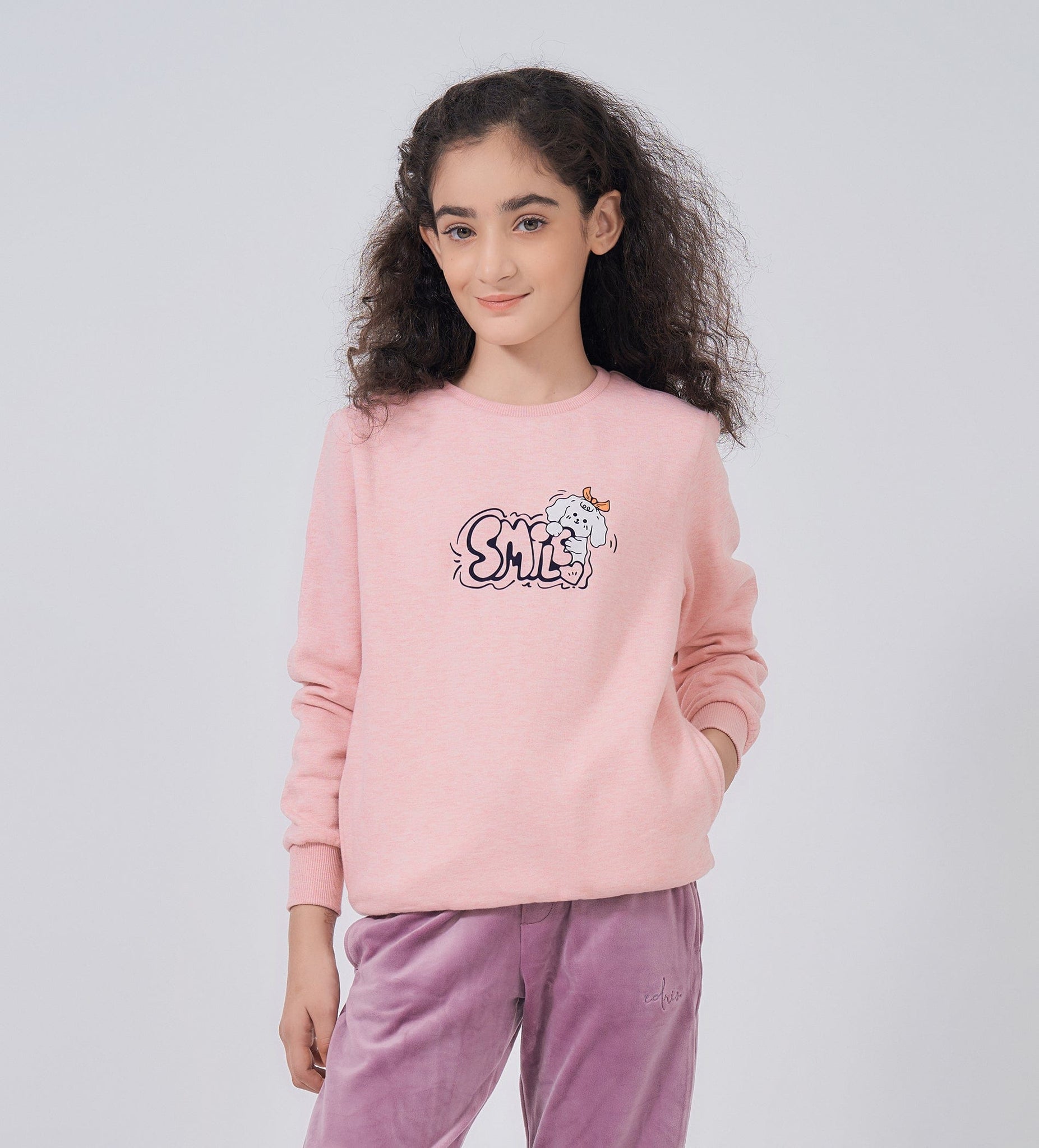 Sweatshirts Hoodies & Sweatshirts Pink melange Cozy Charm Sweatshirt