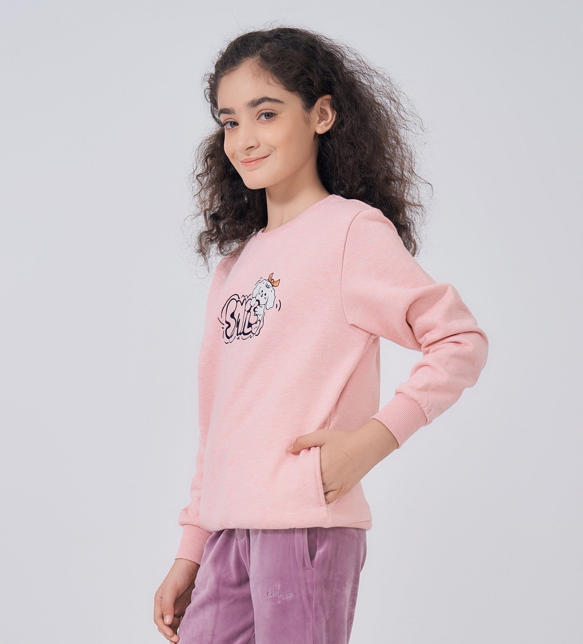 Sweatshirts Hoodies & Sweatshirts Pink melange Cozy Charm Sweatshirt