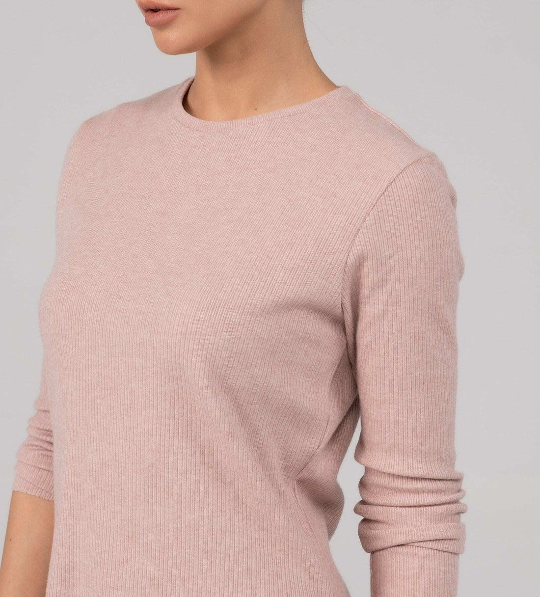 Sweatshirts Hoodies & Sweatshirts Versatile Rib Knit pink Top