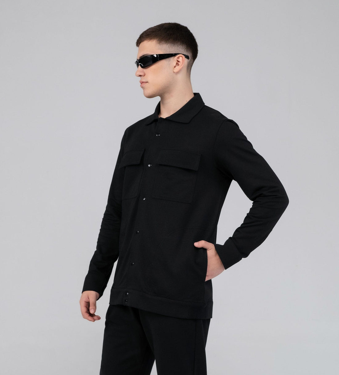 Sweatshirts Shacket Classic Black Shacket For Men