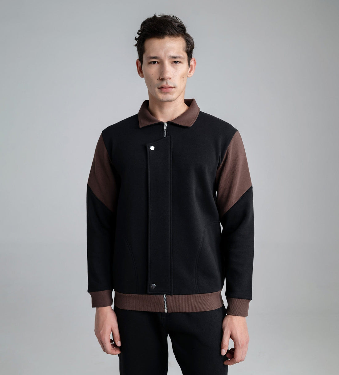 Sweatshirts Shacket Dual-Tone Zip Shacket